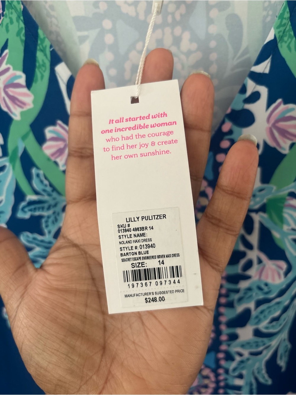 $248 NWT Lilly Pulitzer 14 Barton Blue Noland Maxi Dress - Picture 2 of 6